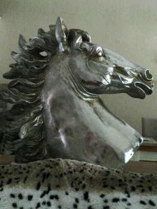 22 " Rare Huge Vintage Lifelike Large Friesian Andalusian Horse Sculpture Statue