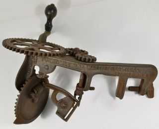Antique 1898 Primitive Apple Peeler Old Steampunk Gears Display Decor Usa