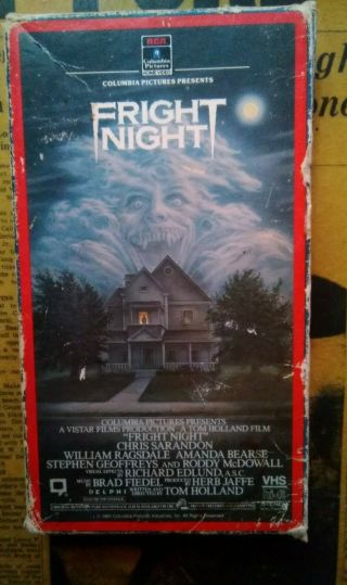 Rare Fright Night 1985 Columbia Vhs Side Load Sleeve