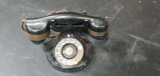 Antique Vintage Deco Black And Brass Telephone.