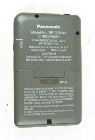 RARE Panasonic RR - QR200 Handheld Digital Voice Recorder EVP Ghost Hunter 4