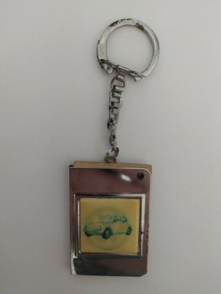 RARE vintage keychain VOLKSWAGEN lenticular KEYRING adress book 1980 ' s 2