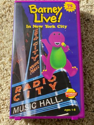 Barney Live In York City Vhs 2000 Lyrick Studios Clamshell Rare Htf