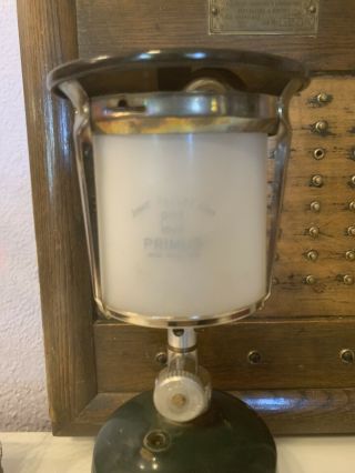Rare Vintage 1970s Primus 100 Propane Lantern 2173 Frosted Globe W/ Mantles