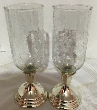 F.  B.  Rogers Vintage Silver Plated Candle Holder Pair