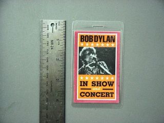 Bob Dylan Backstage Pass Laminated Authentic Rare Orange " Concert "