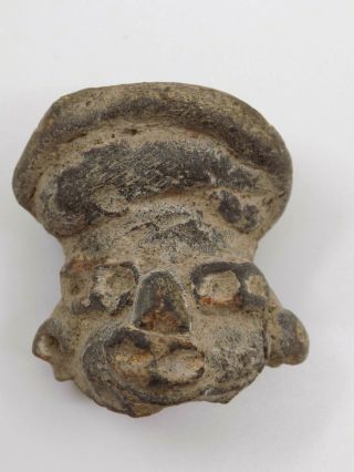 Pre - Columbian Clay Head Fragment,  Authentic