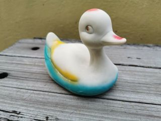Vtg Rare Mexican Rubber Squeaky Duck Toy Mexico Squeak Bath Toy
