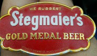Old Stegmaier Beer Sign Plastic Authentic - Rare