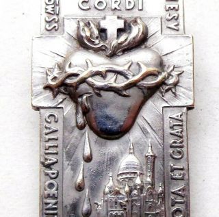 Perpetual Adoration To Sacred Heart Jesus - 1935 Antique Montmartre Paris Medal