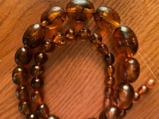 Fine Antique Honey Baltic Amber Beads Necklace