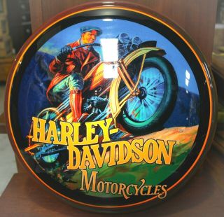 Rare Harley Davidson Motorcycle Light Up Dome Sign