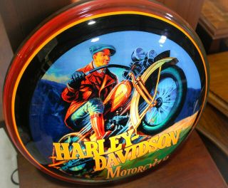 RARE Harley Davidson Motorcycle Light Up Dome Sign 2