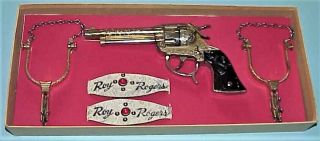 Rare ROY ROGERS Forty Niner Chrome Toy Cap Pistol & Spurs Set,  by Leslie - Henry 2