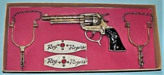 Rare ROY ROGERS Forty Niner Chrome Toy Cap Pistol & Spurs Set,  by Leslie - Henry 4