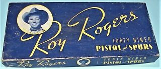 Rare ROY ROGERS Forty Niner Chrome Toy Cap Pistol & Spurs Set,  by Leslie - Henry 6
