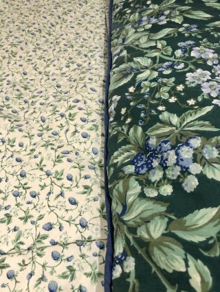 Vintage Laura Ashley Bramble Berry Twin Comforter Bedding Green Floral Very Good