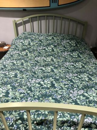 Vintage Laura Ashley Bramble Berry Twin Comforter Bedding Green Floral Very Good 2