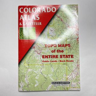 Rare Vintage ‘91 1st Ed.  Colorado Atlas Gazetteer Delorme Topo Maps Public Lands