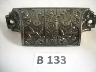 Antique Eastlake Cast Iron Drawer Bin Pulls 1880s