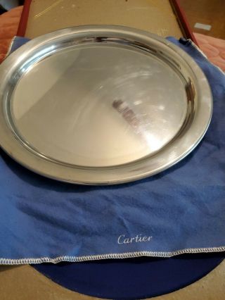 Vintage 1984 Cartier Pewter Serving Platter Tray Plate 11 " Boxed Rare