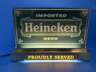 Heineken Beer Sign Light Up Vintage Display Bar Man Cave Rare ——working