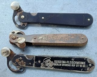 3 X German Wwii Wehrmacht Ration Can & Bottle Opener Rare War Relic