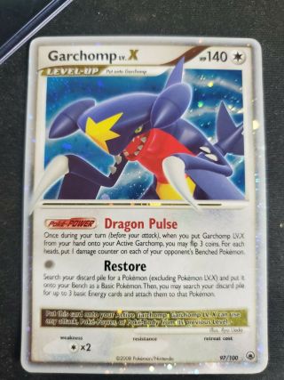 Garchomp Lv.  X 97/100 Majestic Dawn Rare Holographic Pokemon Card