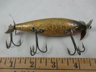 Vintage Pflueger Scoop Injured Minnow Wood Plug Bass Fishing Lure