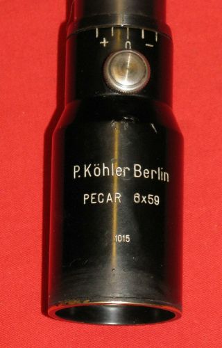 VERY RARE GERMAN riflescope P.  Köhler Berlin PECAR 6 x 59 with reticle 1 5