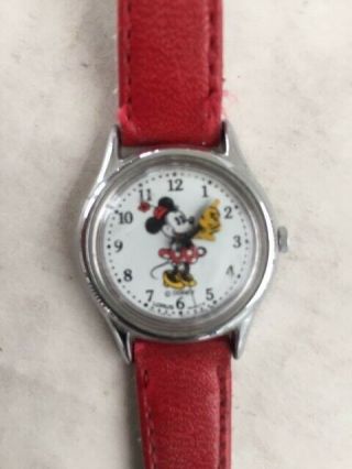 Vintage Disney Minnie Mouse Watch and Rare Mickey Mouse Eyeglass Holder Lanyard 3