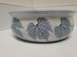 Rare Bristoleaf Wizard Of Clay Ny Blue Leaf Baking Bowl (grape Leaves) 7.  25 "