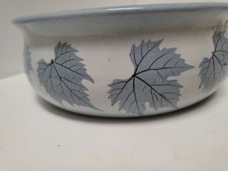 Rare Bristoleaf Wizard Of Clay NY Blue Leaf Baking Bowl (Grape Leaves) 7.  25 