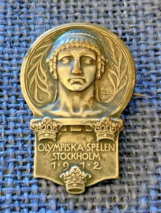 1912 Olympic Games Stockholm Sweden Official Olympic Competitor’s Badge Pin Rare
