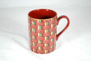 One Rare Fitz And Floyd Fine Porcelain Basketry Pattern Mug 416