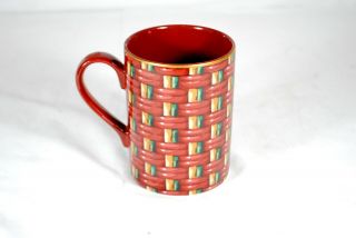 One Rare Fitz and Floyd Fine Porcelain Basketry Pattern Mug 416 3
