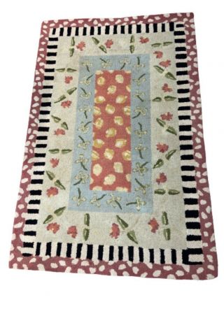 Mackenzie - Childs Vintage Wool Hand Tufted 4 X 6 Rug Rare And Retired Pattern