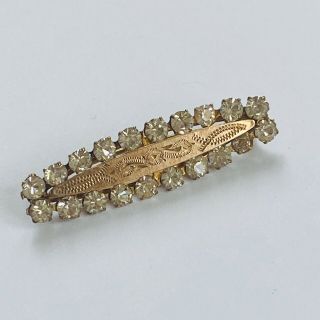 Antique Victorian 9ct Rose Gold Front Brooch Pin Diamond Paste 5.  18g
