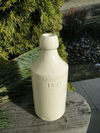 Rare 1893 S.  H.  Mckee & Sons Frederiction Brunswick Ginger Beer Bottle