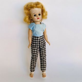 Vintage 1957 Vogue Jill Doll In Outfit Jumpsuit With Shoes And Earrings