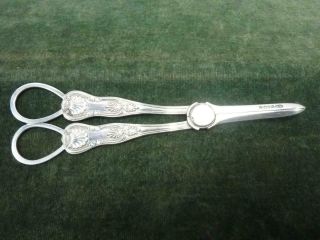 Antique William Hutton Silver Plated Grape Scissors Kings Pattern