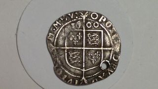 1600 Hammered Sixpence.  Ext.  Rare.  See Notes.  Elizabeth 1st.  British.  Tudor.  1588