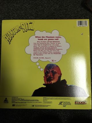 Rare Horror Laserdisc Not DVD B Movie Phantom Of The Ritz Cult Classic Thriller 3