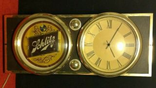 Big Rare Vintage Large Schlitz Beer Bar Tavern Clock Light Display Sign