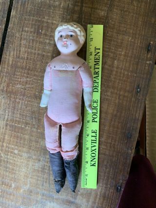 Antique German Minerva Doll Head Body Tin As Found 2