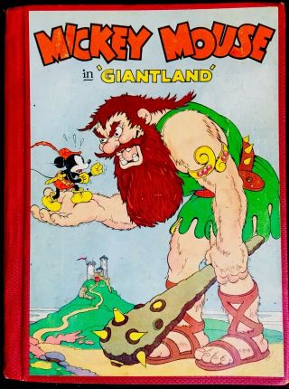 Disney’s Mickey Mouse In Giantland 1930’s Color Cartoon Book Mckay Rare Wow