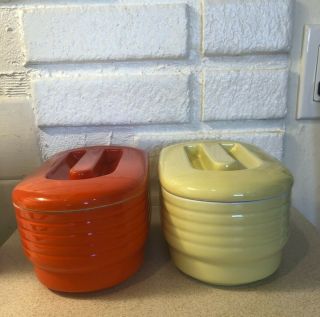 Vintage Hall China Company Westinghouse Refrigerator Dish Containers Rare