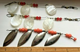 Vintage Fishing Spinner Flasher Lures Mother Of Pearl