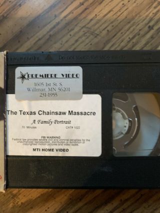 The Texas Chainsaw Massacre - A Family Portrait VHS - MTI - 1988 - RARE - HTF 3