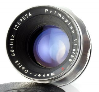 Rare Meyer - Optik GÖrlitz Lens Primoplan 1.  9/58 Red V Exa Exakta Mount 58mm F/1.  9